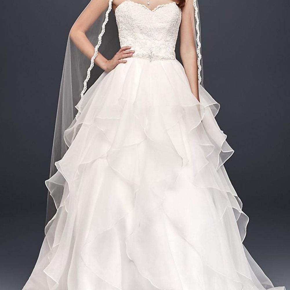 Lace and Organza Wedding Ball Gown with Beading